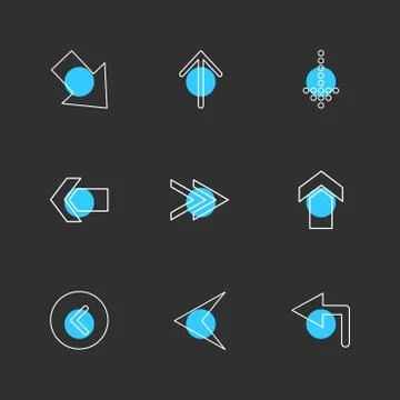 Back , upload , down , arrows , directions , left , right , pointer ,eps icon Illustrazione stock