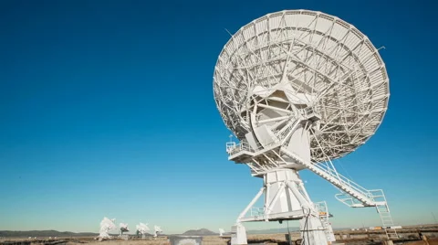Back of Very Large Satellite Dish Stock Footage 60217496