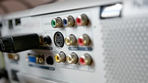 Back of a video projector or other multimedia device Stock Footage 202645136