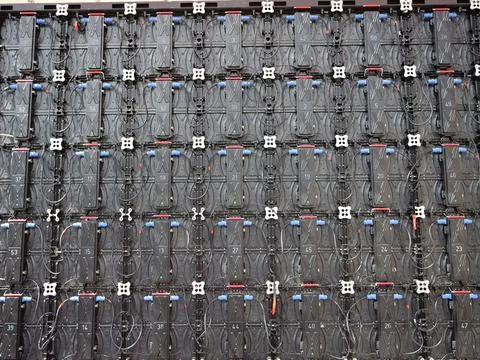 Back of video wall Foto stock