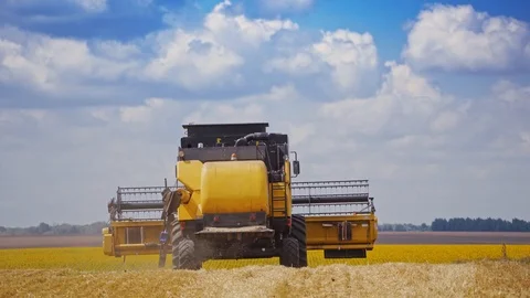 Back view of agricultural machine in wor... | Stock Video | Pond5