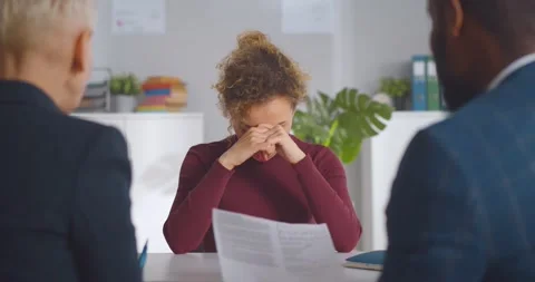 Back view of angry bosses yelling at employee for missing deadline Stock Footage 154142123