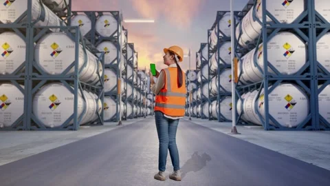 Back View Of Asian Female Engineer Working On A Green Screen Smartphone Stock Footage 340844279