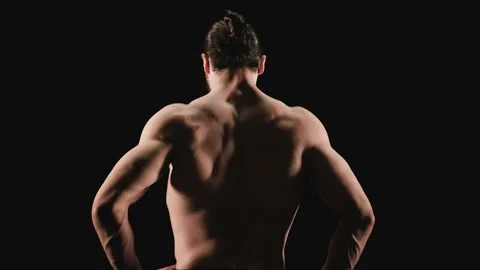 Back view of athlete doing warm-up Video stock 151596331
