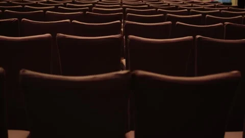 Back view. Background of row of seats. Empty hairs in the conference hall. Stock Footage 295153713