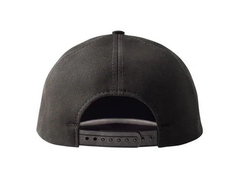 Back view of black snapback cap 스톡 사진