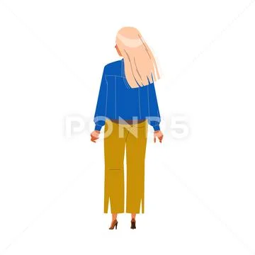 Rear view of woman standing Royalty Free Vector Image