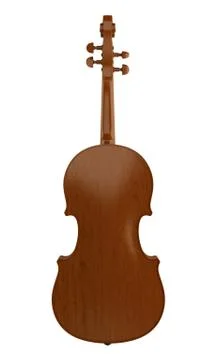 Back view of brown violin isolated on white background Stock Illustration