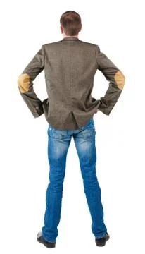 Back view of business men in jacket suit Stock Photos