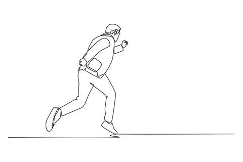 Back view businessman running fast to chase goal growth target Stock Illustration