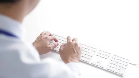 Back view of businessman working Stock Footage 158964136