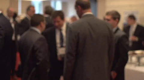 Back view of businessmen talking - slow motion (3 of 3) Stock Footage 34438244