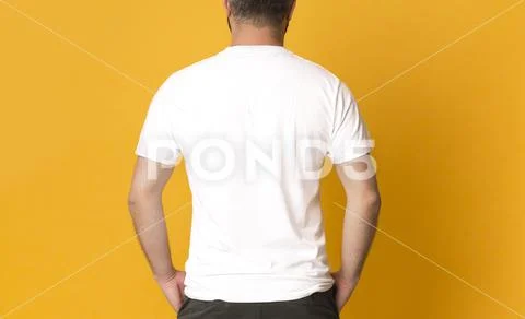 Back view of caucasian man in casual clothing Stock Photos