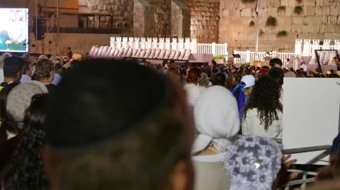 Back View of Ceremony at Western Wall 動画素材 53766798