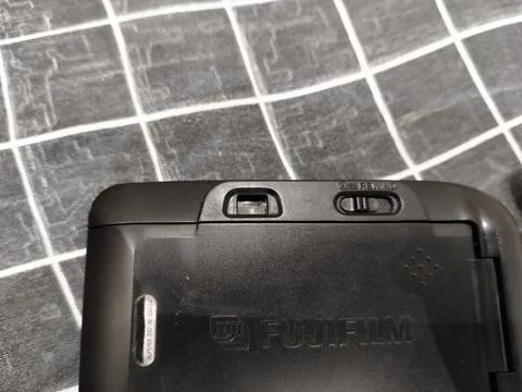 Back View of Compact Film Camera Showing Rewind Switch – Analog Photography Equi Stock Photos