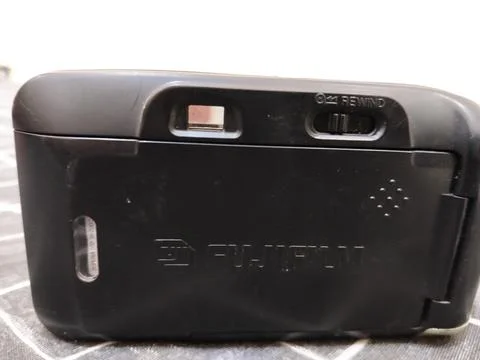 Back View of Compact Film Camera Showing Rewind Switch – Analog Photography Equi Stock Photos