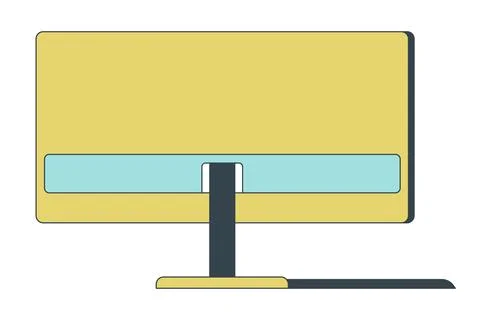 Back view computer desktop 2D linear cartoon object Illustrazione stock