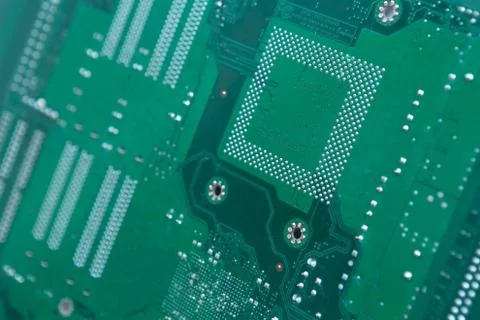 Back View of a Computer Motherboard Chip Stock Photos