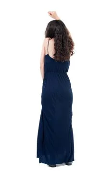 Back view of dancing young beautiful  woman Stock Photos