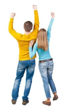 Back view of dancing young couple Stock Photos