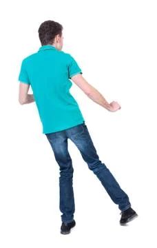 Back view of dancing young man Stock Photos
