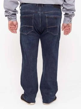 Back view of dark denim jeans pockets Stock Photos