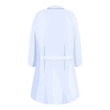 Back view of doctor lab coat featuring long sleeves and belt Stock Illustration