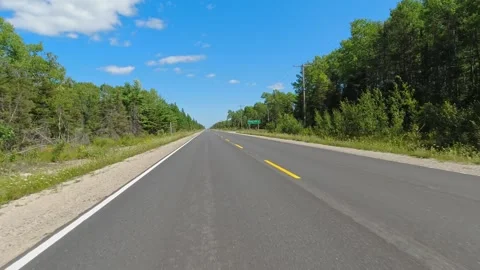 Back view Driving Plate looking backward. POV driving car view. Highway 540.. Stock Footage 253811009