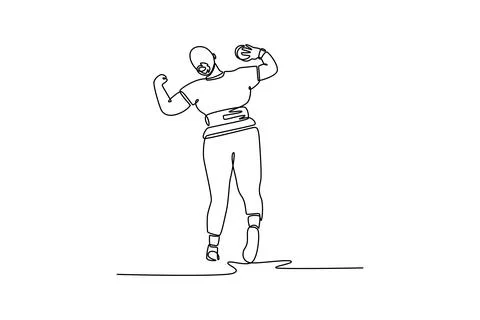 Back view female shot putter holds shot put ball firmly against neck Stock Illustration