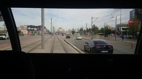 Back View Of female Train Driver Sitting In Cabin Vidéo 121256758