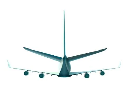 Back view of flying plane. Vector illustration of plane in back view isolated Stock Illustration