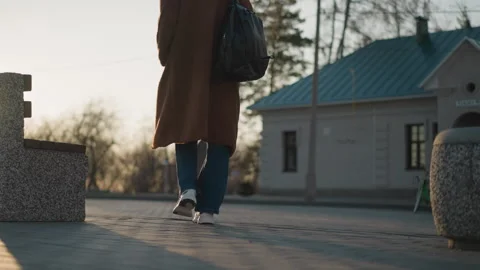 Back View of Girl Walking Through Park, ... | Stock Video | Pond5