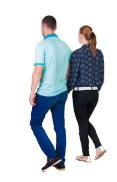 Back view going couple Stock Photos