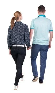 Back view going couple Stock Photos