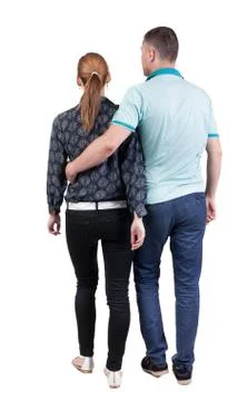 Back view going couple Stock Photos