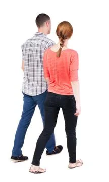 Back view going couple Stock Photos