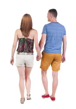 Back view going couple Stock Photos