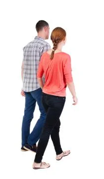 Back view going couple Stock Photos
