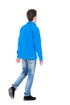 Back view of going  handsome man. walking young guy Stock Photos