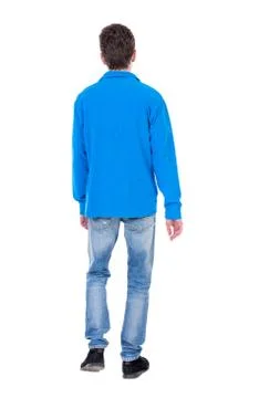 Back view of going  handsome man. walking young guy Foto stock