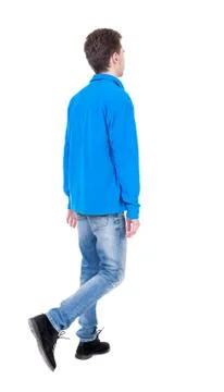 Back view of going  handsome man. walking young guy Stock Photos