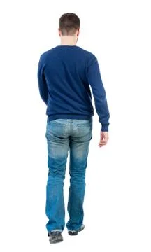 Back view of going  handsome man Foto stock
