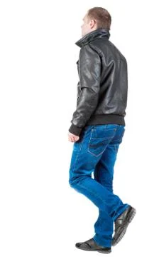 Back view of going  handsome man Foto stock