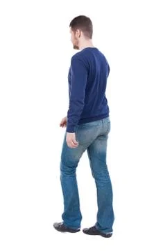 Back view of going  handsome man Foto stock