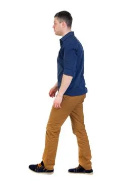 Back view of going  handsome man Stock Photos