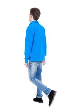 Back view of going  handsome man. walking young guy Stock Photos