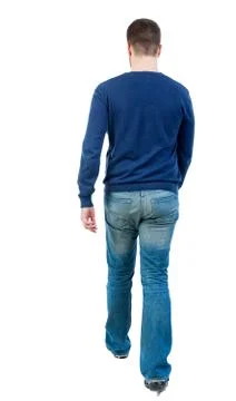 Back view of going  handsome man Stock Photos