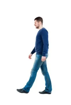 Back view of going  handsome man Foto stock