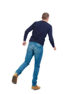 Back view of going  handsome man Stock Photos
