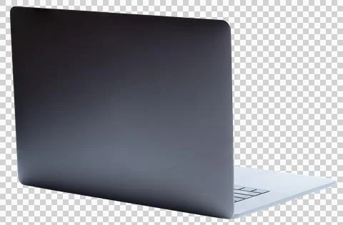 Back view of grey laptop Stock Photos
